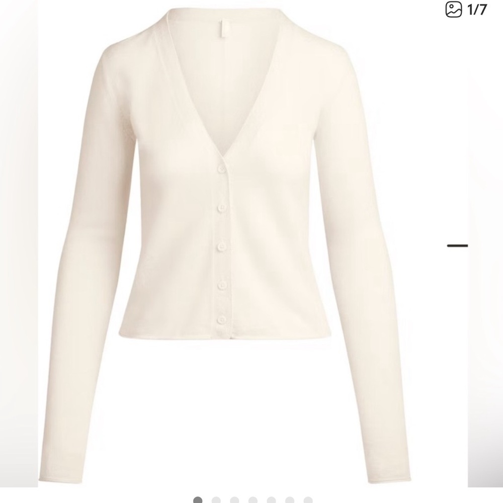 SKIMS Featherweight Cashmere Cardigan - Ivory/Cream